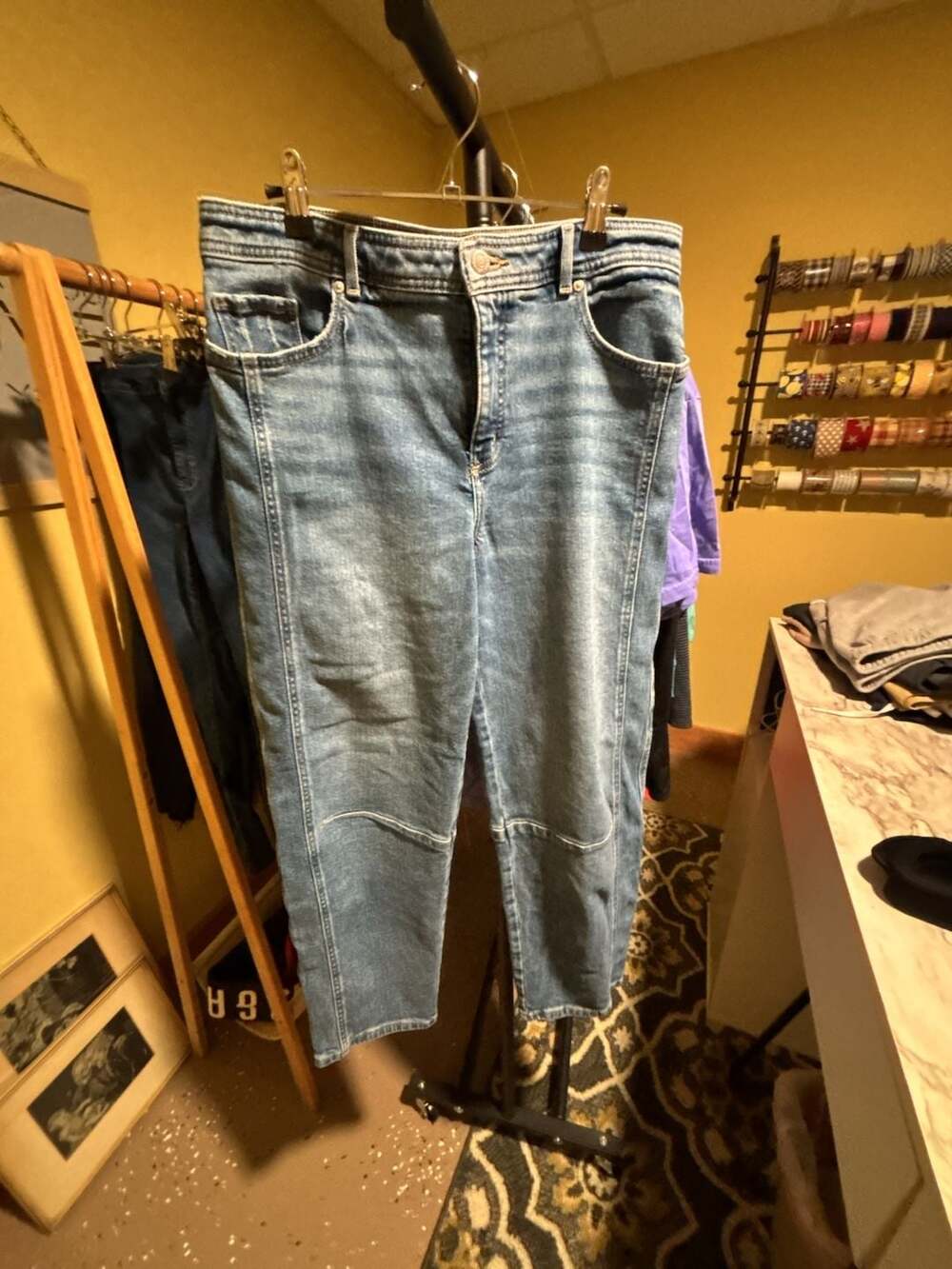 LOFT Women's Light Denim Blue Super Barrel Regular Jeans, Size 30